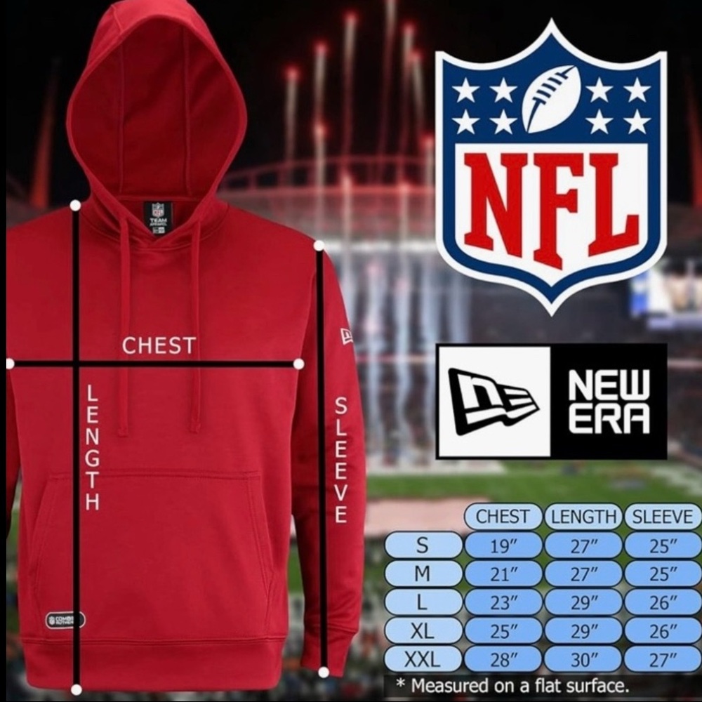 NWT [New Era] New England Patriots Navy Fleece NFL Pullover Hoodie Mens L or XXL - Picture 12 of 12